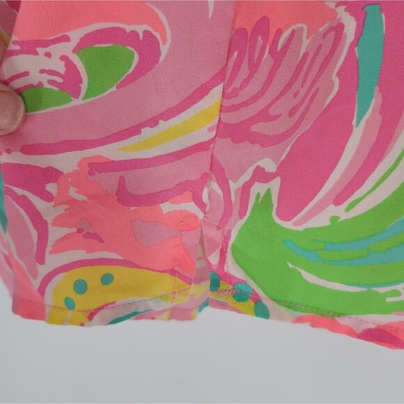 Lilly Pulitzer All Nighter Paisley Silk Elsa Blouse XS - Picture 8 of 12